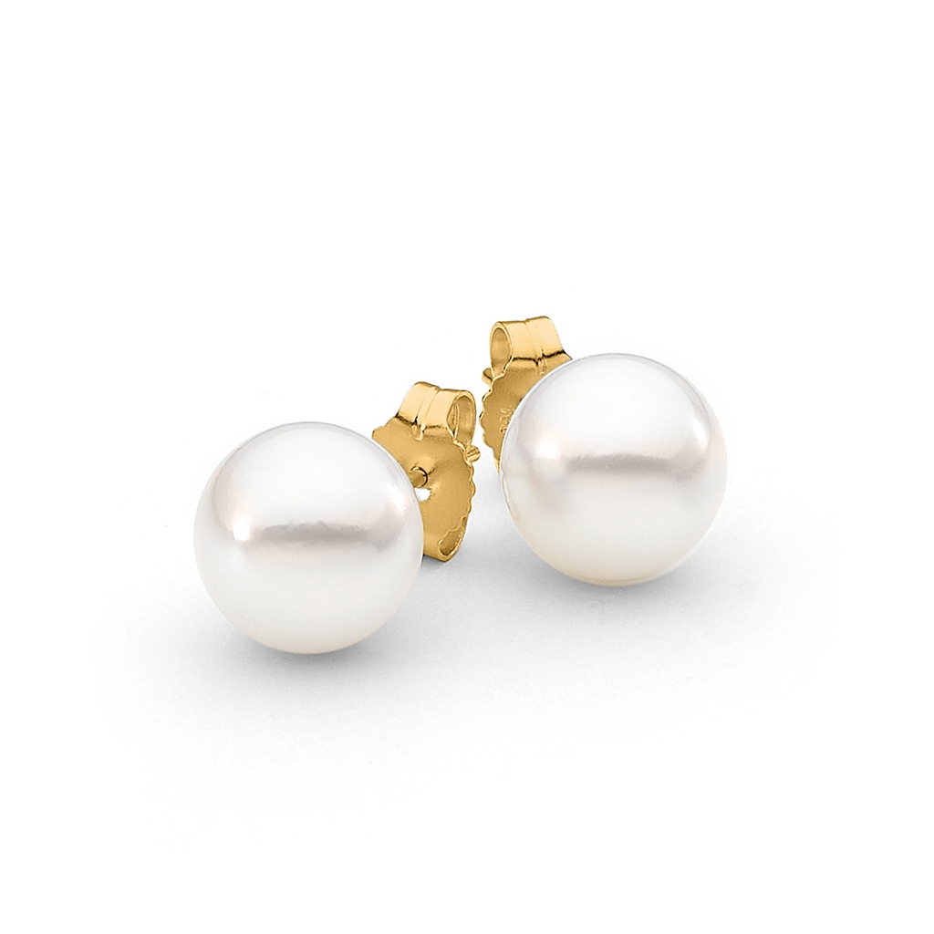 Allure South Sea Pearl Classic Stud Earrings Yellow Gold