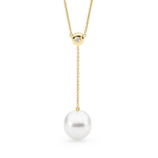 Allure South Sea Pearl Bezel Set Diamond Y-Necklace - P158Y11W