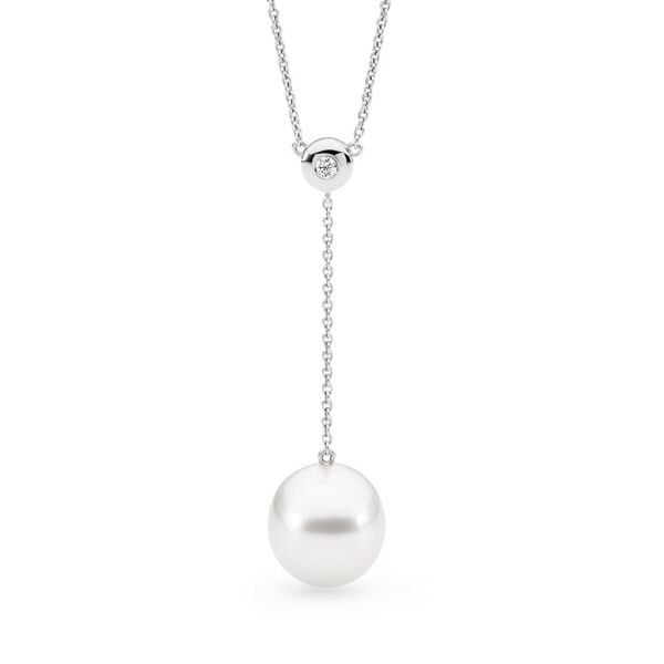 Allure South Sea Pearl Bezel Set Diamond Y-Necklace - P158W11W