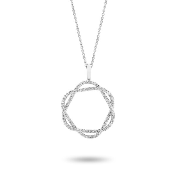 Intertwined Diamond Pendant in White Gold | 233834