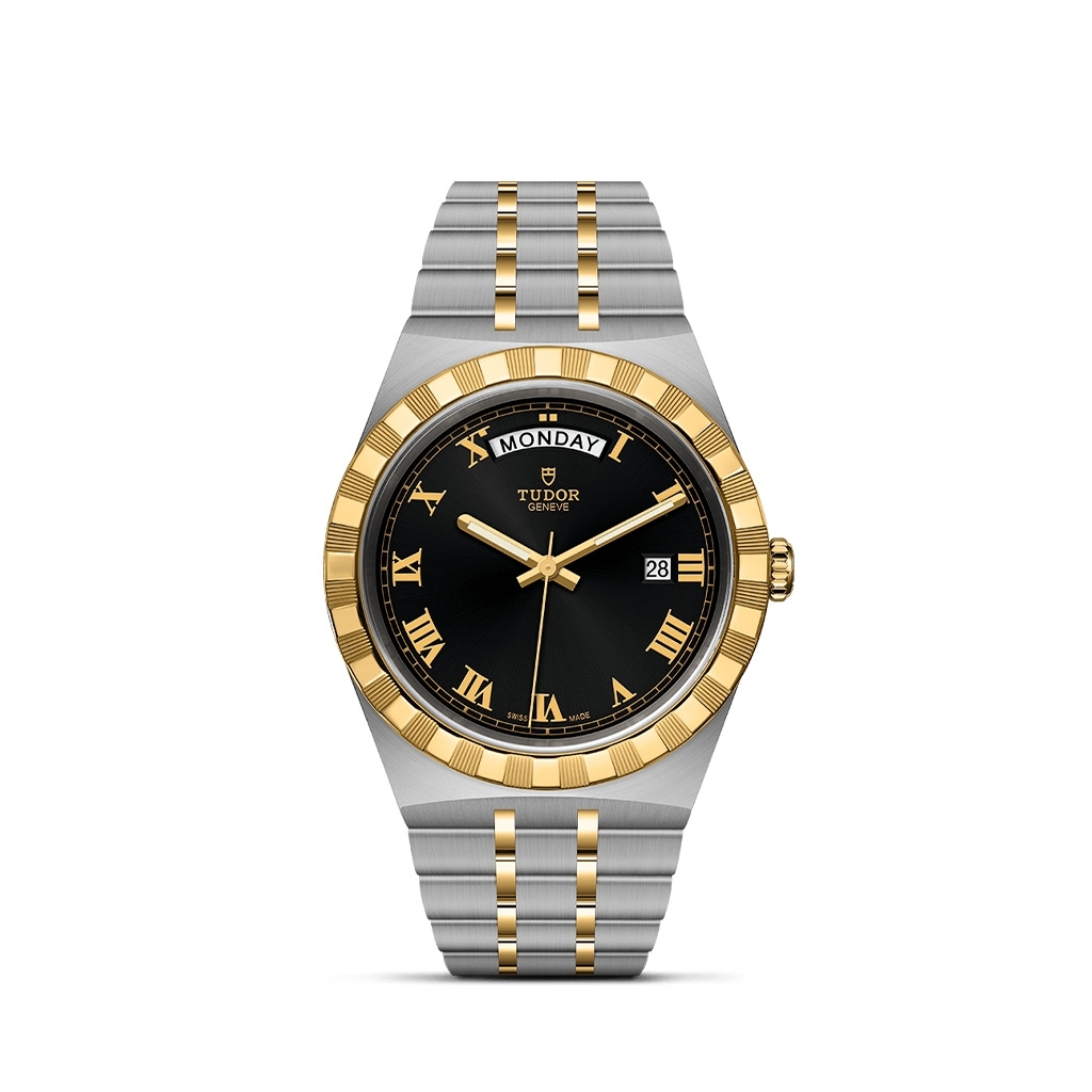 Tudor Royal Steel and Gold Automatic Black Dial 41mm Bracelet