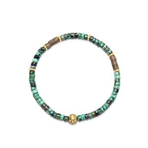 Nialaya The Heishi Bead Collection - African Jade and Gold - MB4_001