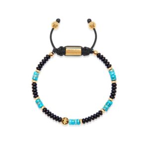 Nialaya Heishi Bead Collection - Black, Turquoise and Gold MB4_007