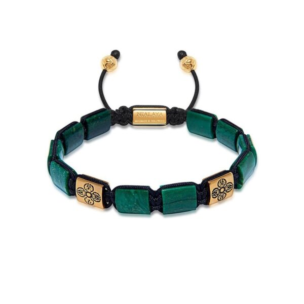 Nialaya The Dorje Flatbead Collection - Green African Jade and Gold | MLUXPL_081