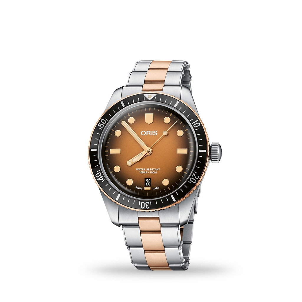 Oris Divers Sixty Five Brown Dial 40mm Steel &#038; Bronze Bracelet