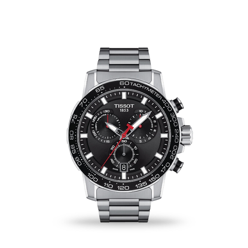 Tissot T-Sport Supersport Chrono 45mm Black Dial Stainless Steel Bracelet