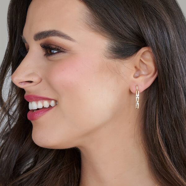 diamond link earrings