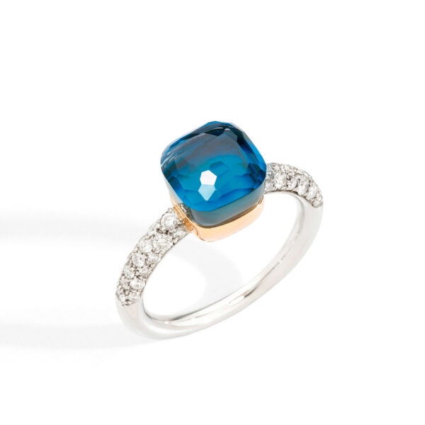 Pomellato Nudo Petite Diamonds & London Blue Topaz Ring A.C016B9O6TTU