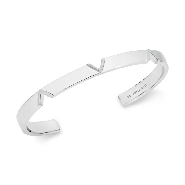 Camille V Shape Silver Cuff Bangle