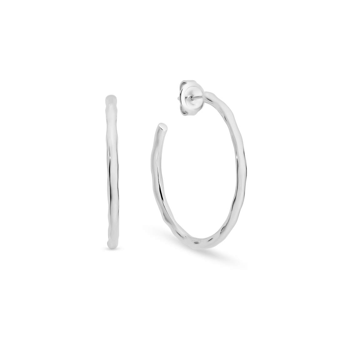 Harper Silver Hoop Earrings &#8211; Large
