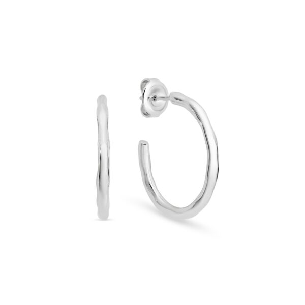 Harper Silver Hoop Earrings - Medium | LRG-EH7