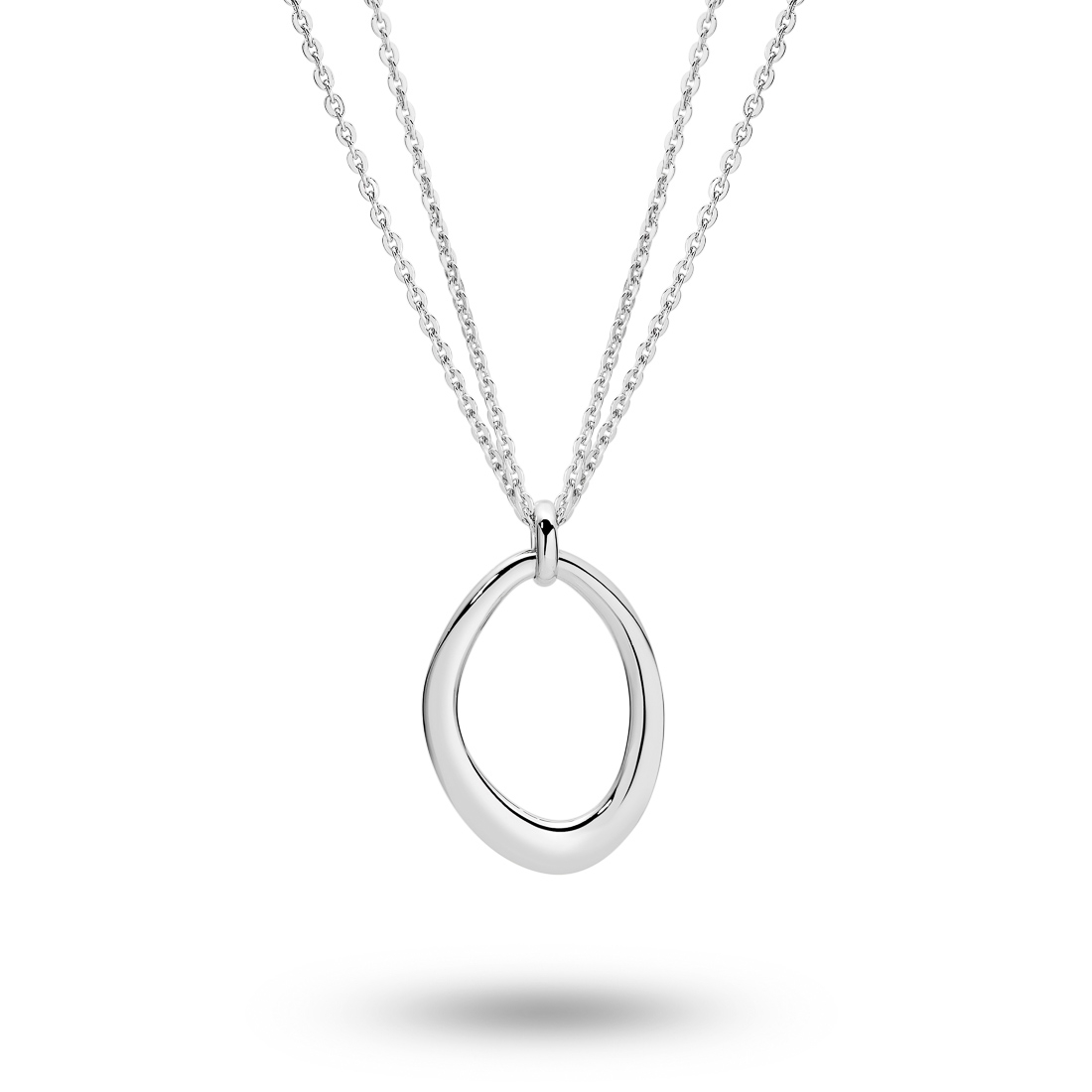 Winter Silver Oval Necklace | LRG-P1