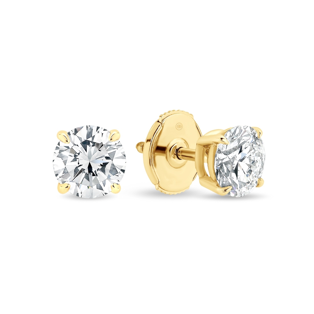 Yellow gold shop diamond stud