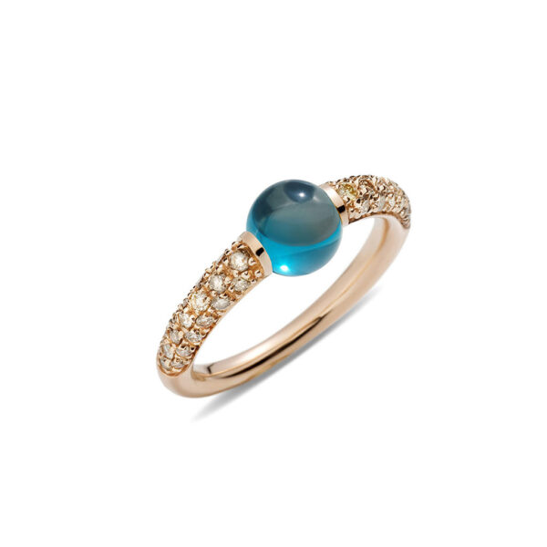 Pomellato Mama Non Mama London Blue Topaz & Diamond Ring A.B213TBRO7OY