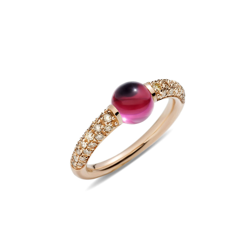 Pomellato M'ama Non M'ama Cabochon Rhodolite & Diamond Dress Ring