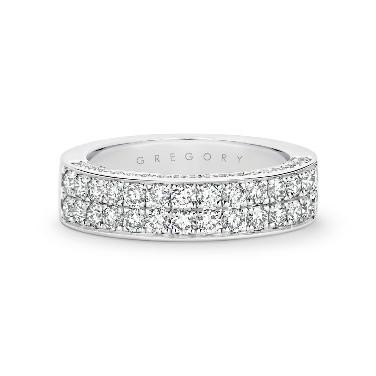 Two Row Diamond Pave Dress Ring