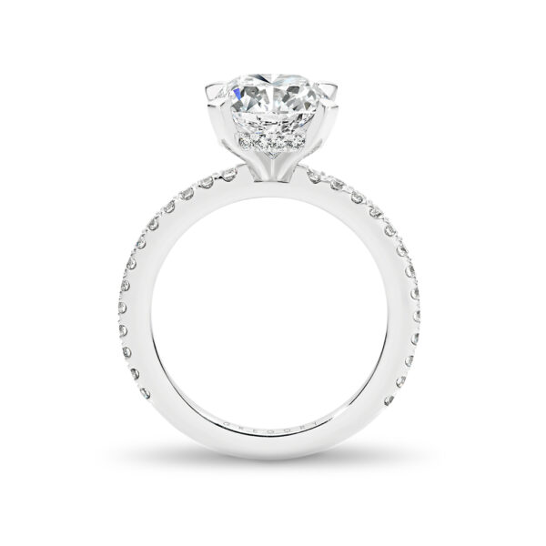 Cushion Cut Square Diamond Band Engagement Ring