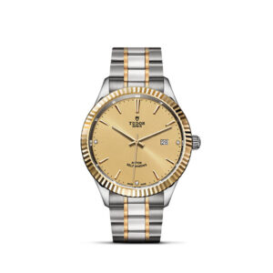 Tudor Style 41mm Champagne-colour dial with 3 diamonds Steel and Yellow Gold Bracelet