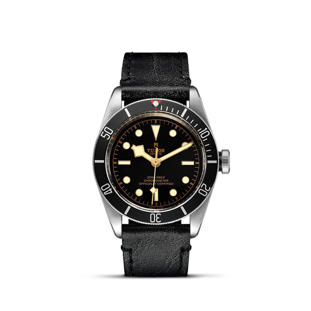 Tudor Black Bay 41mm Black Aged Leather Strap