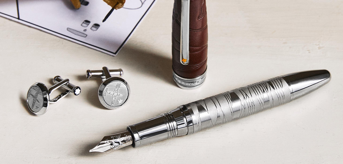 Montblanc Cufflinks and Pen Image