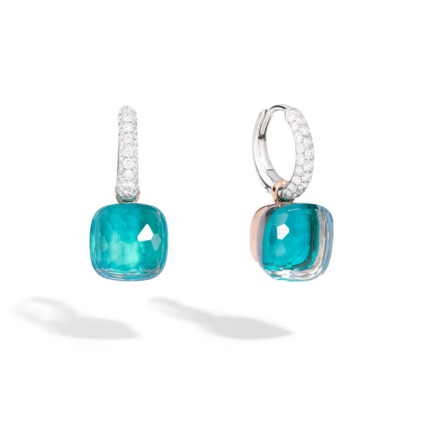 Pomellato Nudo Sky Blue Topaz & Diamond Earrings O.C015BO6OYAV