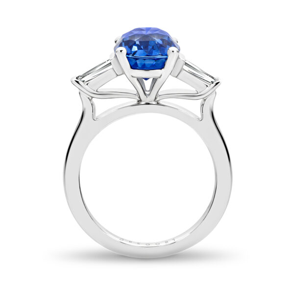 Oval Sapphire and Diamond Trilogy Ring | E952