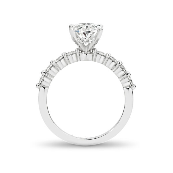 Oval Shape Diamond Band Engagement Ring