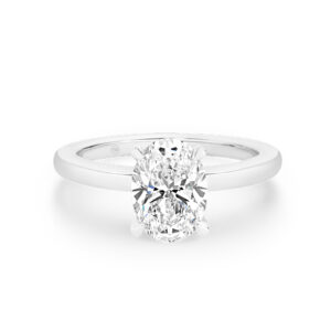 Oval Shape Solitaire Diamond Engagement Ring