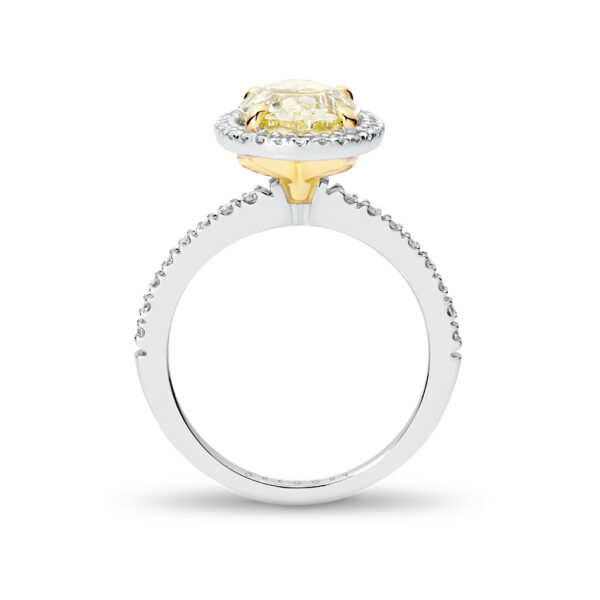 Oval Yellow Halo Diamond Engagement Ring
