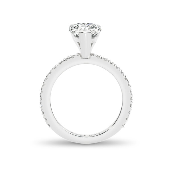 Pear Shape Diamond Band Engagement Ring