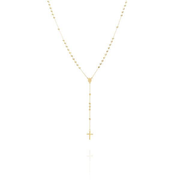 18K Yellow Gold Rosary Bead Necklace | ROC006L YG