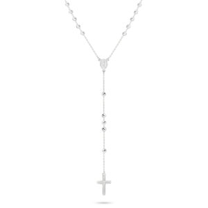 Faith Jewellery Collection Rosary Bead Necklace 18k White Gold