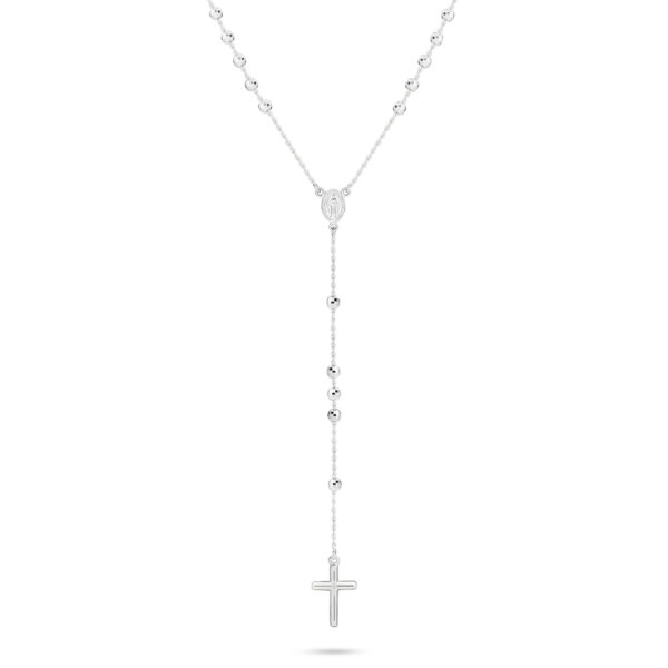 Faith Jewellery Collection Rosary Bead Necklace 18k White Gold