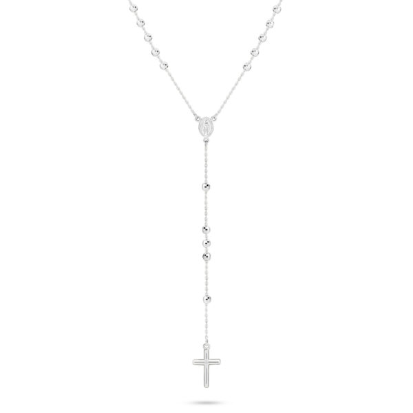 Faith Jewellery Collection Rosary Bead Necklace 18k White Gold