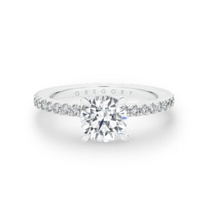 Round Brilliant Diamond Band Engagement Ring