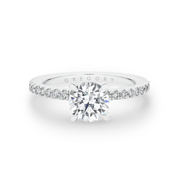 Round Brilliant Diamond Band Engagement Ring