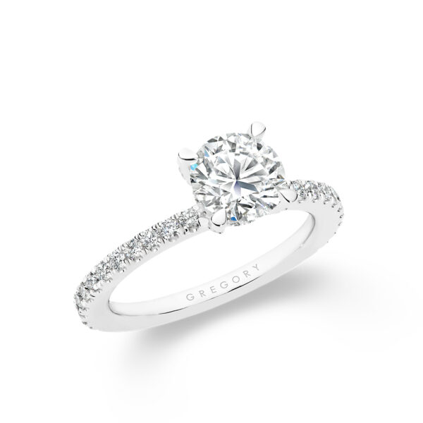 Round Brilliant Diamond Band Engagement Ring