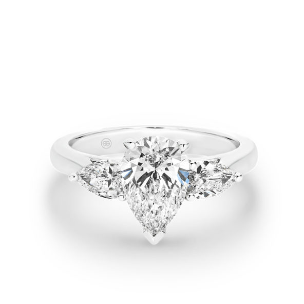 Trilogy Pear Shape Diamond Engagement Ring Gregory Jewellers
