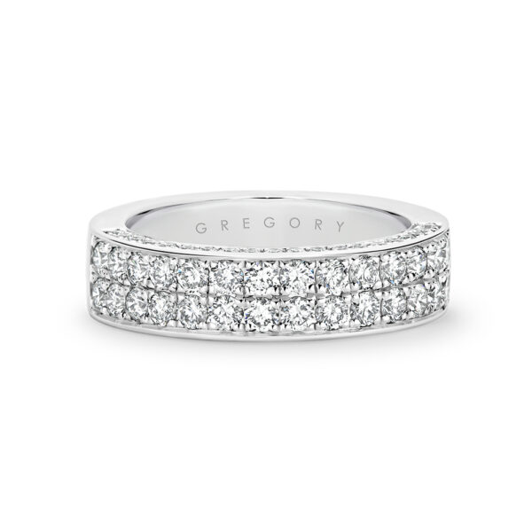Two Row Diamond Pave Dress Ring | B593