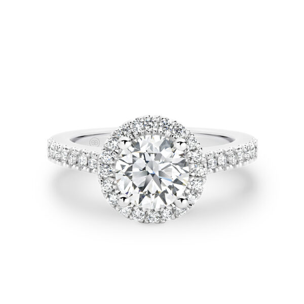 Round Brilliant Cut Halo Diamond Engagement Ring
