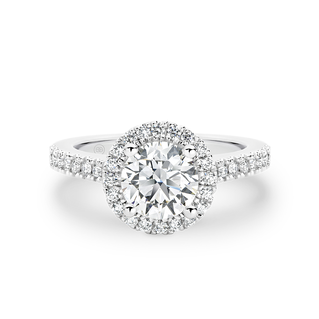 Round Brilliant Cut Halo Diamond Engagement Ring