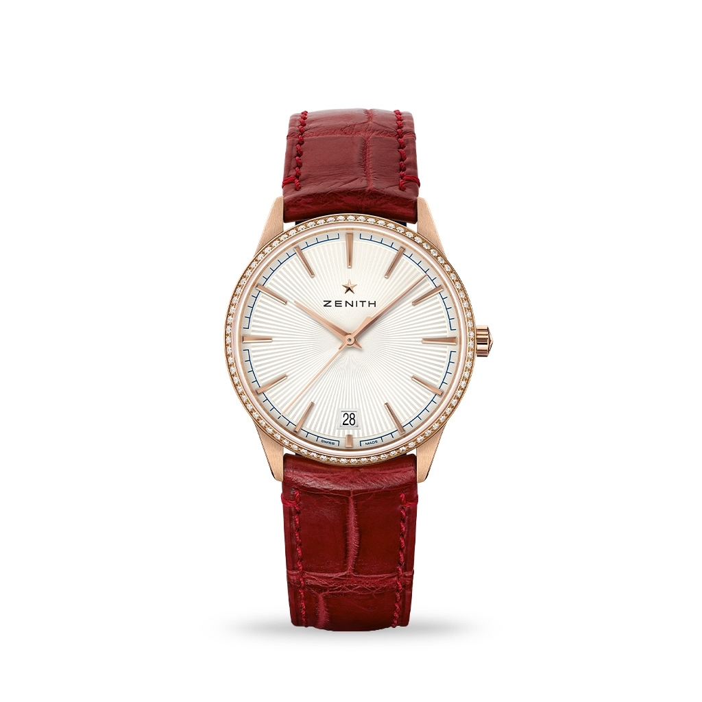 Zenith Elite Classic 36mm Automatic 18K Rose Gold Leather Strap