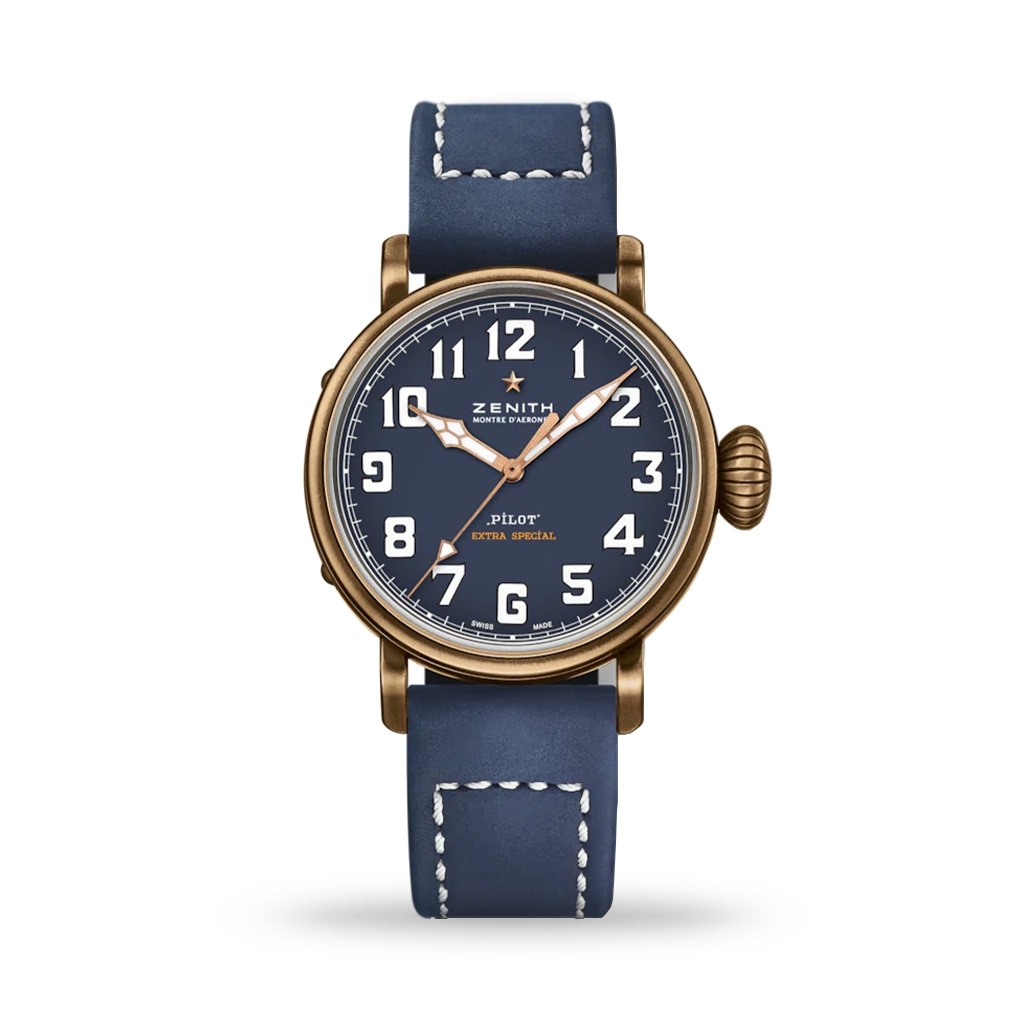 Zenith Pilot Type 20 Bronze 40mm Blue Leather Strap