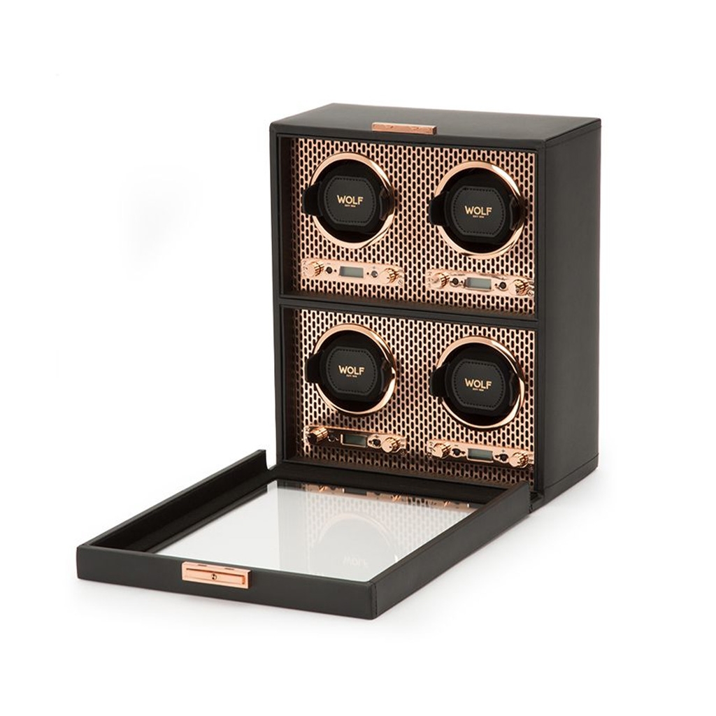 Wolf Accessories Axis 4 Piece Watch Winder, Copper