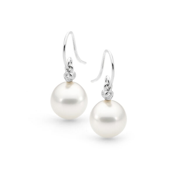 Allure South Sea Pearl French Hook Diamond Earrings E39W09W