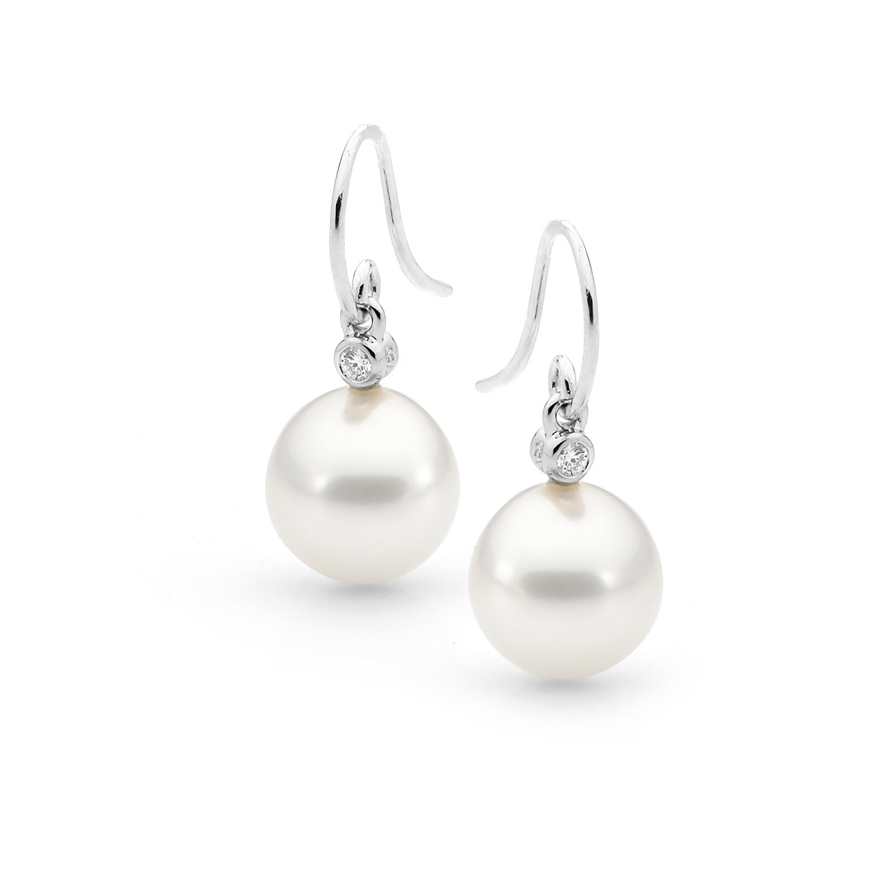 Allure South Sea Pearl French Hook Diamond Earrings