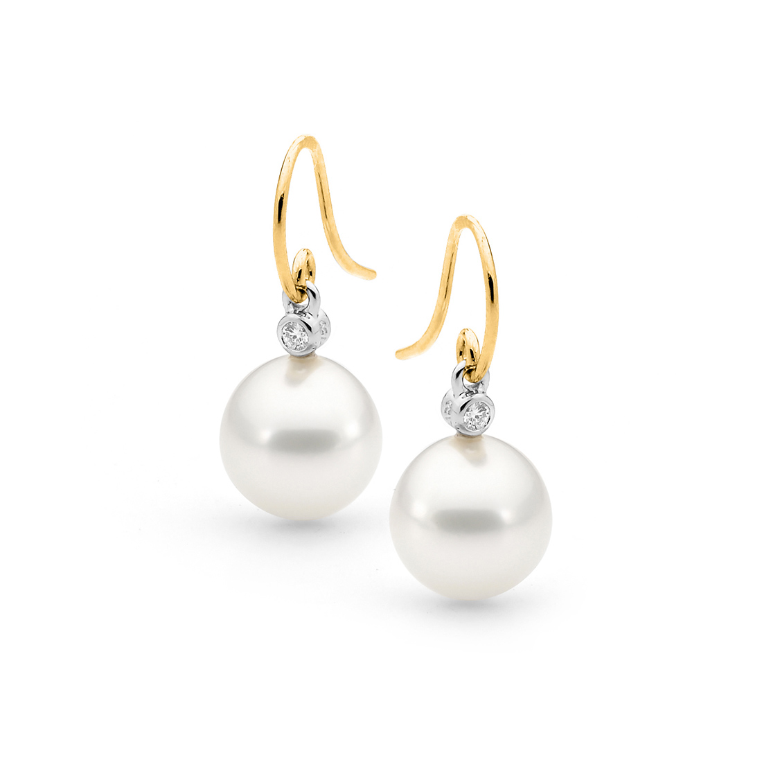 Allure South Sea Pearl French Hook Diamond Earrings