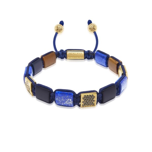 Nialaya The Dorje Flatbead Collection - Blue Lapis, Matte Onyx, and Brown Tiger Eye