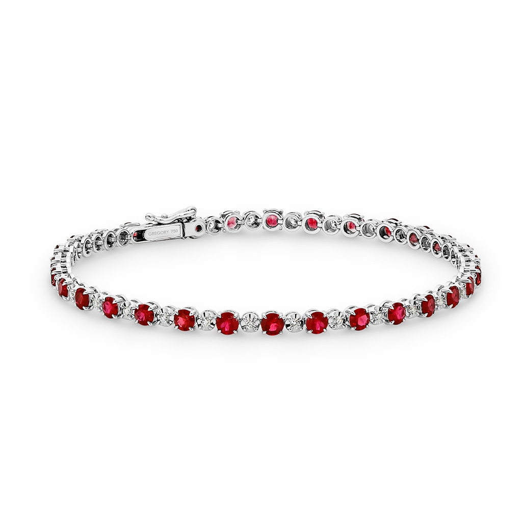 Ruby & Diamond Tennis Bracelet