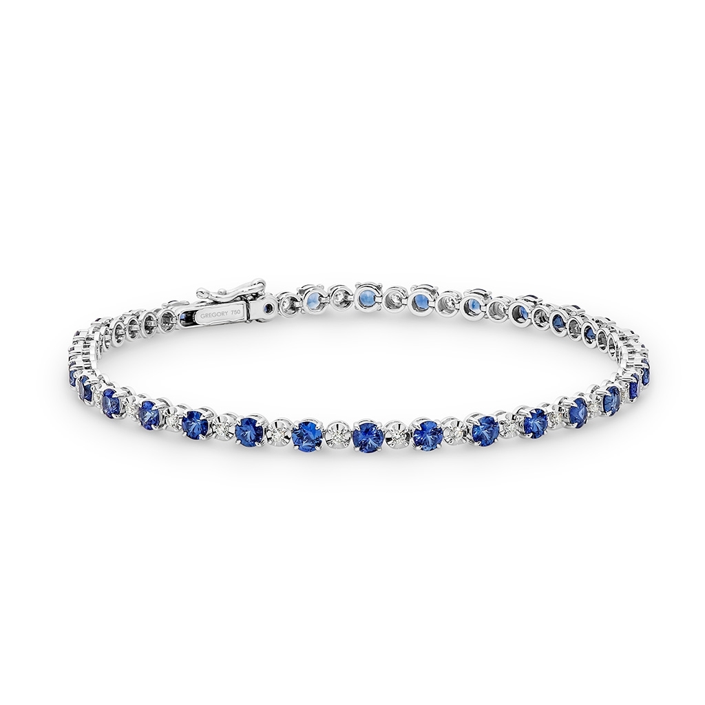 Sapphire &#038; Diamond Tennis Bracelet